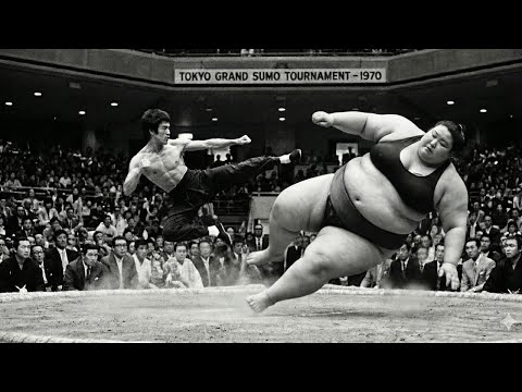 Bruce Lee Challenged By World's Heaviest Female Sumo 450 Pounds Single Kick Knockout 1970 — Tokyo