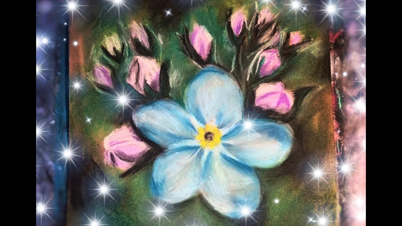 Незабудки рисовать пастелью