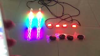 JHB 2FT/3FT/4FT CHASING Twisted LED Whips Lights + LED Rock Lights  for Sandtoys ATV UTV RZR Canam..