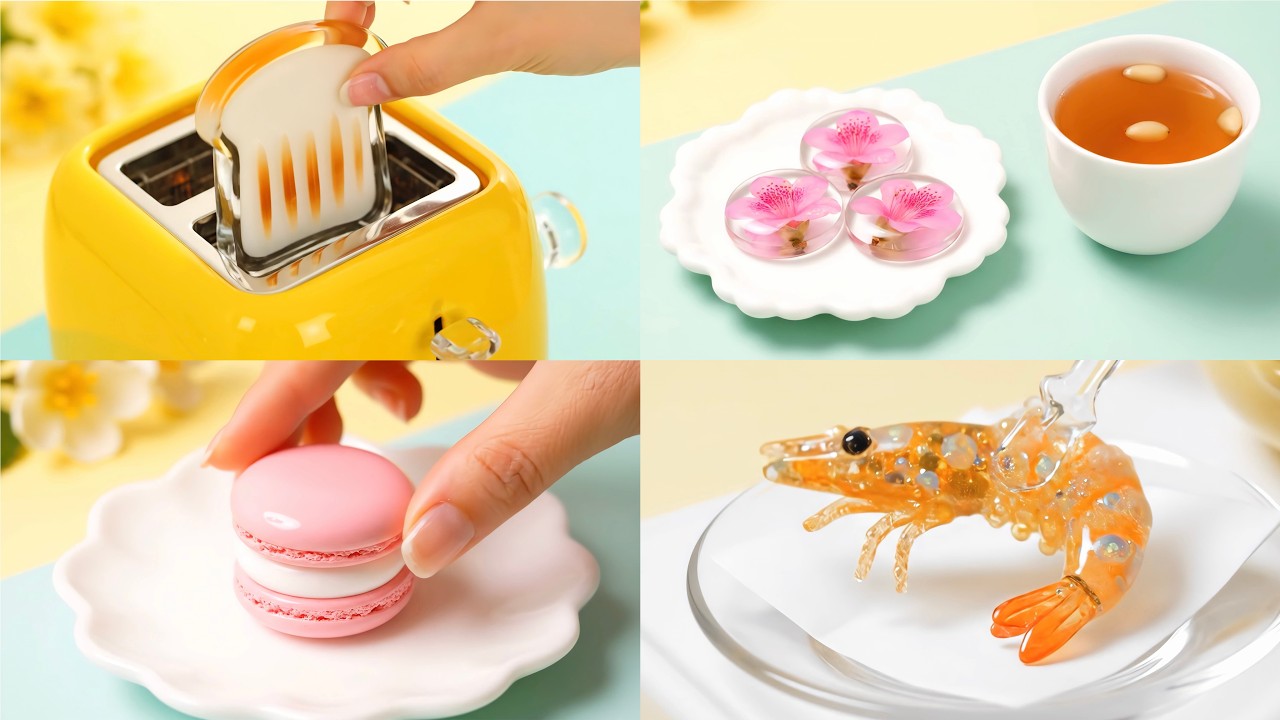 AI ASMR ✨ 유리 음식 만들기 모음집 🍤🍞