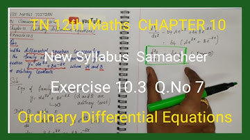 Class 12 | Chapter 10 Ex.10.3 Q.No.7  | Tamil Nadu New Syllabus | vrrmathstuition |