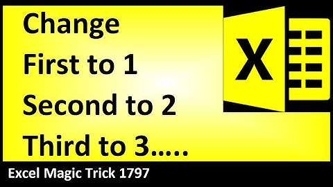 Excel Formula to make First a 1, Second a 2, Third a 3, and so on. 6 Formula Examples. EMT 1797