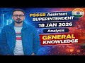 PSSSB Assistant SUPERINTENDENT Exam held on 18 JAN 2026—Complete Exam Analysis GENERAL KNOWLEDGE