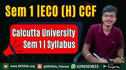 BSc Economics (H) CCF Syllabus Detailed | Semester 1 2025 | Calcutta University