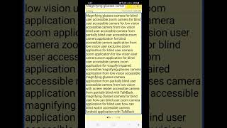 weZoom Magnifying Glass superb Android app from low vision blind accessible camera with TalkBack 🔥🔥 screenshot 3