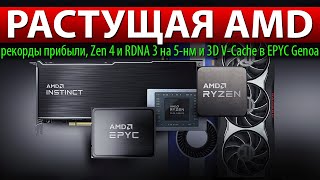 ✋РАСТУЩАЯ AMD, рекорды прибыли, Zen 4 и RDNA 3 на 5-нм и 3D V-Cache в EPYC Genoa