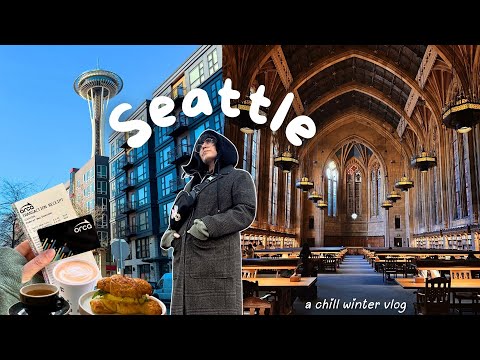 Seattle Vlog ☕️ exploring, coffee shops, public transportation & visiting the Suzzallo library 