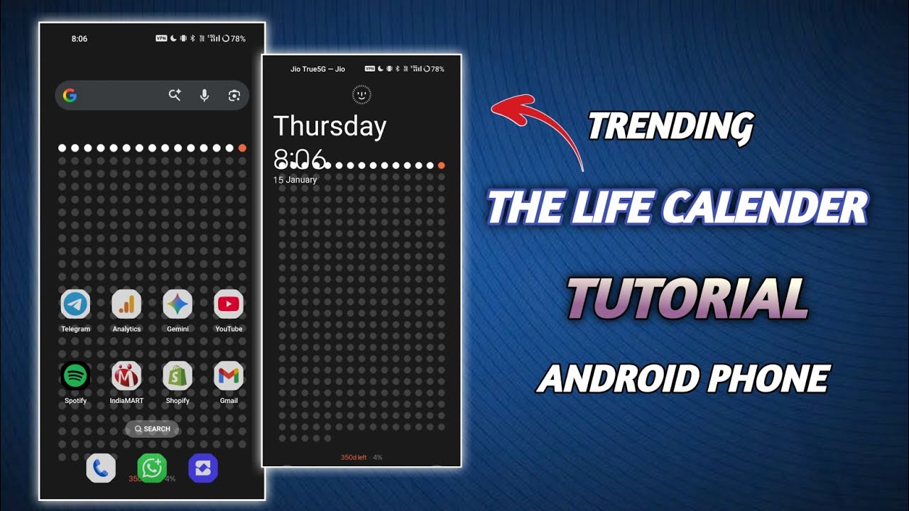 Life Calendar Android Mobile Kaise Lagaye | Life Calendar App Setting Tutorial Hindi 