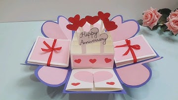 How to make Explosion box for Anniversary / Handmade Explosion Box / Explosion Box Tutorial