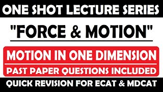 One Shot Lecture Series || Force & Motion || One Dimension (1D) || Quick Revision || MDCAT || ECAT