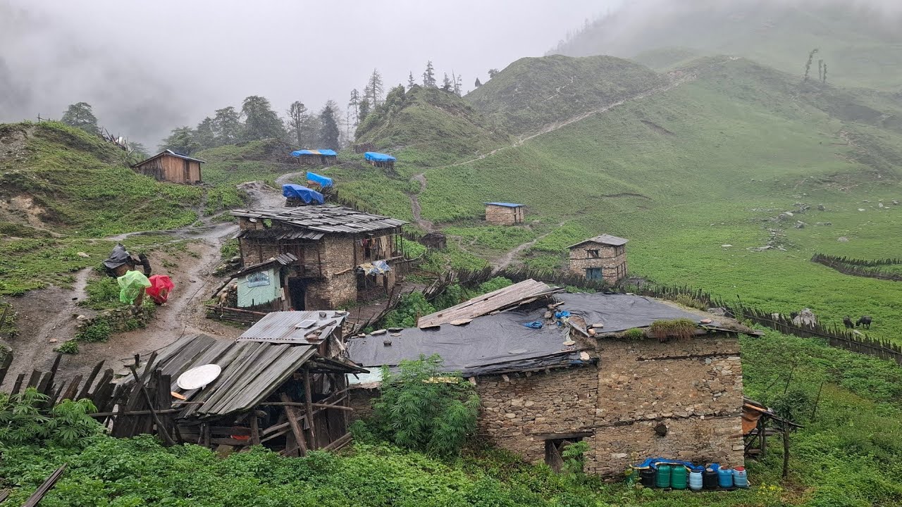 Life in a Remote Nepali Mountain Village During Monsoon |Nepali Rural Village Life Documentary Video