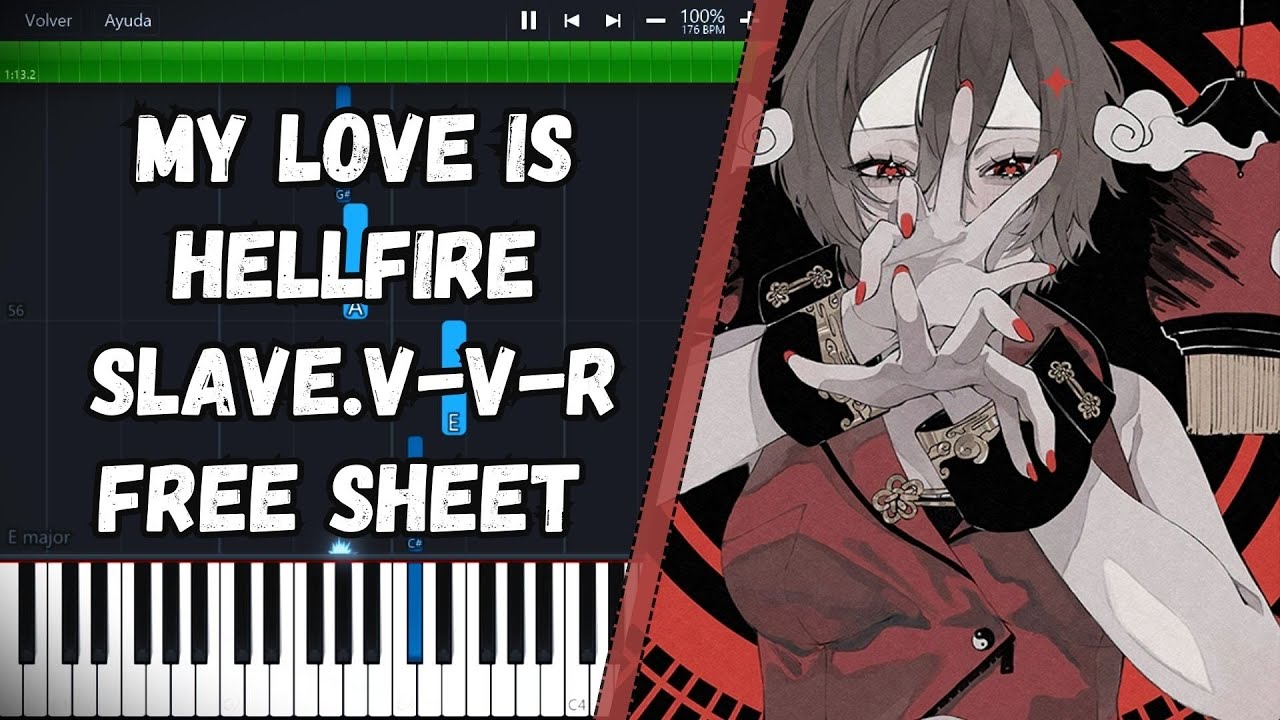 My love is Hellfire / SLAVE.V-V-R EASY PIANO TUTORIAL + FREE SHEET