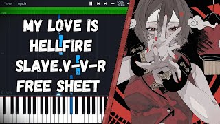My love is Hellfire / SLAVE.V-V-R EASY PIANO TUTORIAL + FREE SHEET