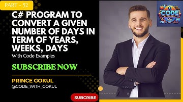 Convert a given number of days in term of years ...|| C# #sbo #sbotvm #workfromhome #csharptutorial