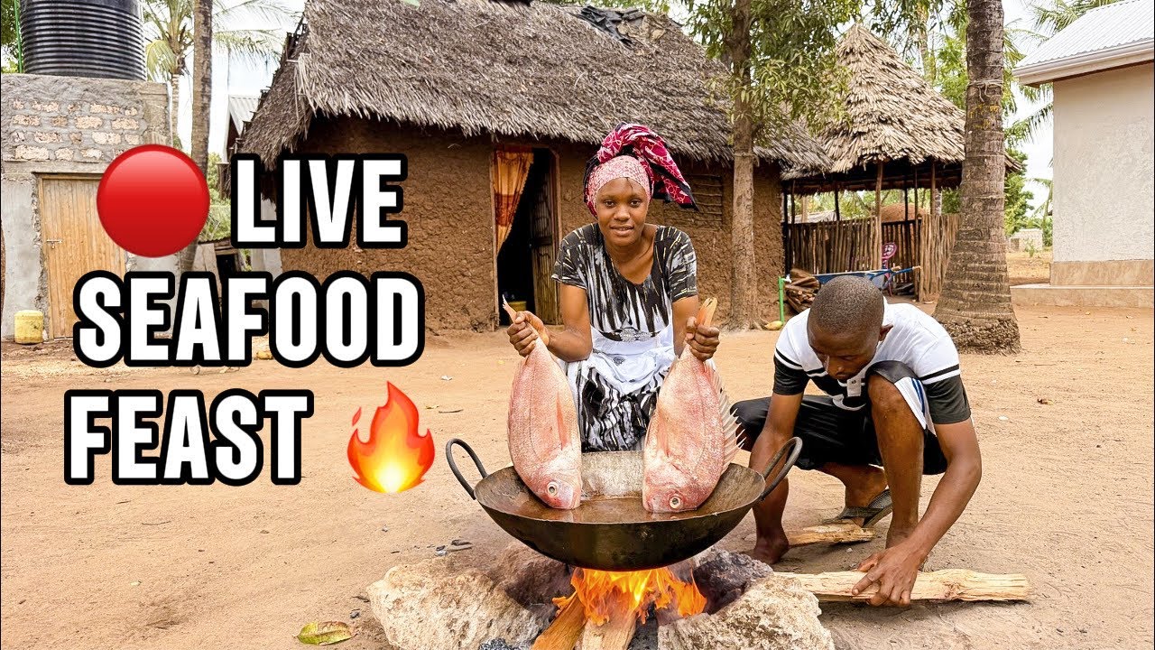 🔥LIVE🔴 ASMR Market Day Cooking Red Snapper 🐟 Organic Village Dinner with Ugali ❤️