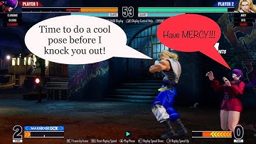 KOFXV Andy shows NO MERCY to Orochi Shermie!!!