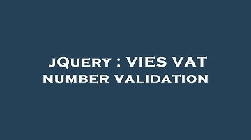 jQuery : VIES VAT number validation