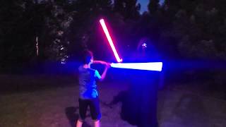 Kylo Ren vs. Youngling - Proffieboard neopixel lightsaber battle part 1, ProffieOS4 lockup effects