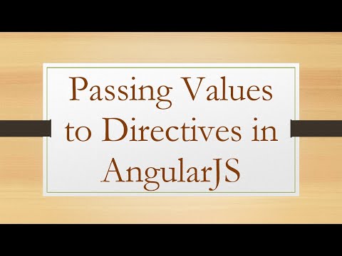 Passing Values to Directives in AngularJS