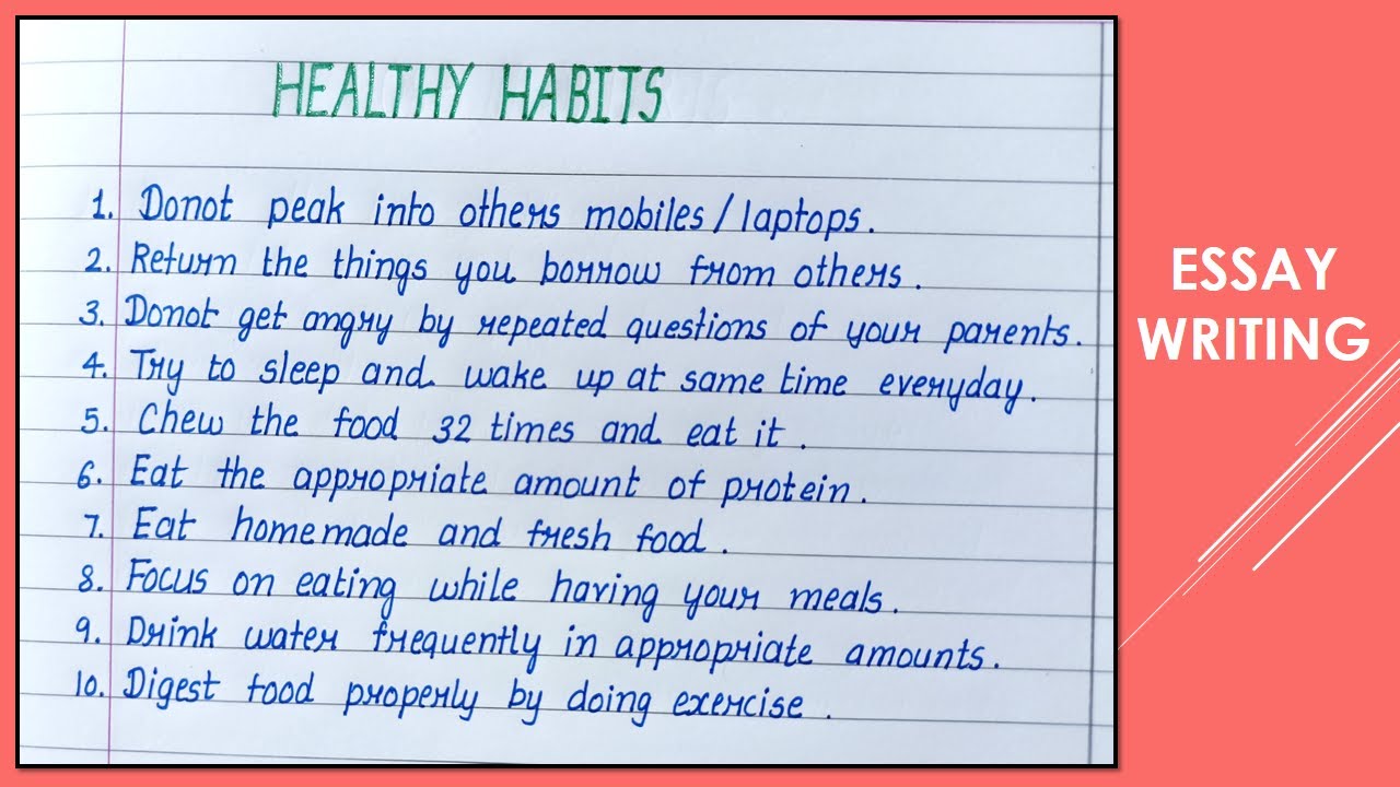 healthy habits essay