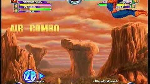 MvC2 Online (360): Brett (Cha/Spid/Psy) vs DiscoCokkroach (Scrub) 1 .:5.4.10:.
