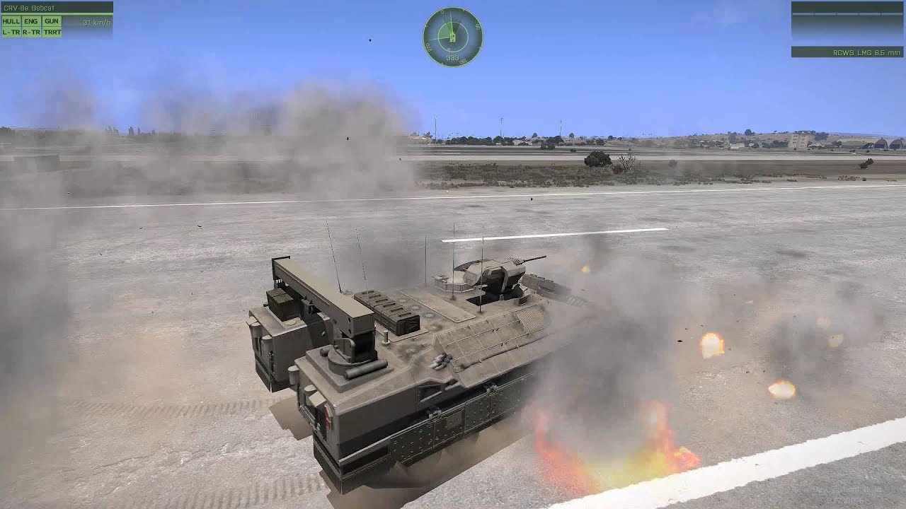 CRV-6e Bobcat mine detonation