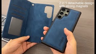 2 in 1 Samsung Galaxy S23/S23 Ultra Leather Wallet Case Kickstand Function & RFID Blocking screenshot 5