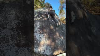 Rare slab at Stonefort V3 Big Pimple bouldering climbing stonefort