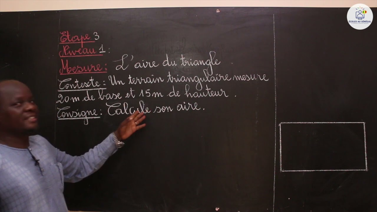 Cours - CM1 - Mathématiques: Activités de mesures / L'aire du triangle / M. Guissé