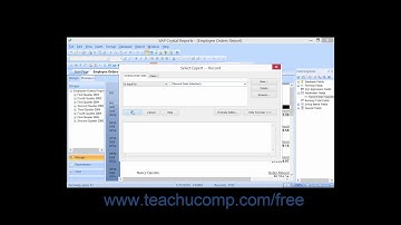 Crystal Reports 2013 Tutorial Parameterized Record Selection Business Objects Training