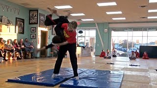 Sarah and Miles test for 1st Degree Black Belts in Hapkido
