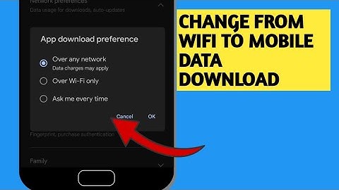 how to change download settings from wifi to mobile data in Google play store  2023