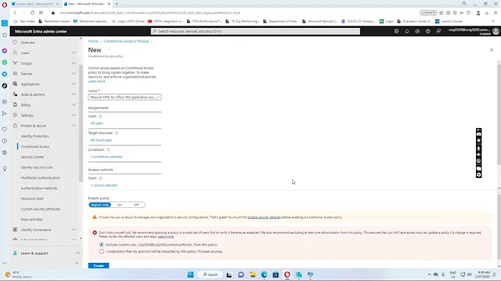 Office 365 - How to enforce Multi factor authentication for office 365 application access