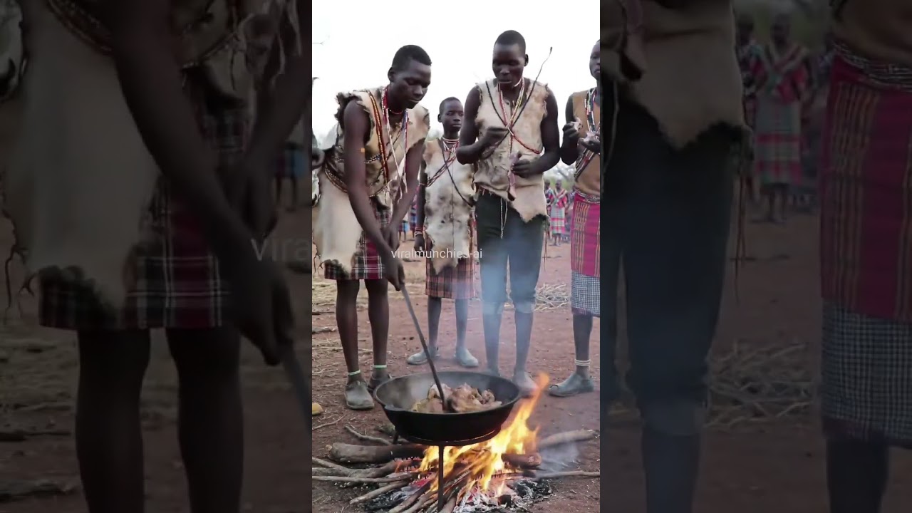 Tribal Cooking Over Open Fire