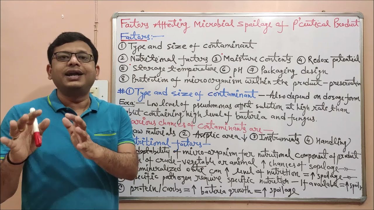Microbiology 126 =  Factors Affecting Microbial Spoilage of Pharmaceutical Spoilages (Part-01)