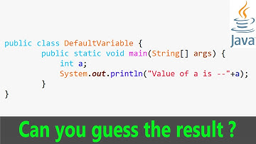 What is the Default Value of Local Variables in Java? | Java Interview Question