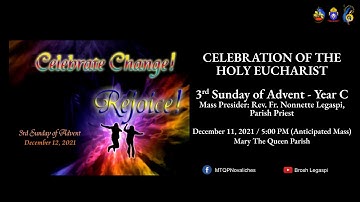 LIVE - CELEBRATION OF THE HOLY EUCHARIST, 3rd Sunday of Advent