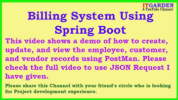 Billing System using Spring Boot - Add / update / View / Validation demo for Customer employee