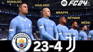 WHAT HAPPENS IF MESSI, RONALDO, MBAPPE, NEYMAR PLAY TOGETHER ON MANCHESTER CITY VS JUVENTUS