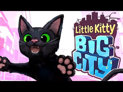 Видео: Little Kitty Big City # 1 Первый взгляд на забавную игру про котика.