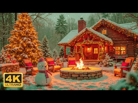 Warm Christmas Ambience Gentle Piano Music Cozy Fireplace For Relaxing Winter Nights