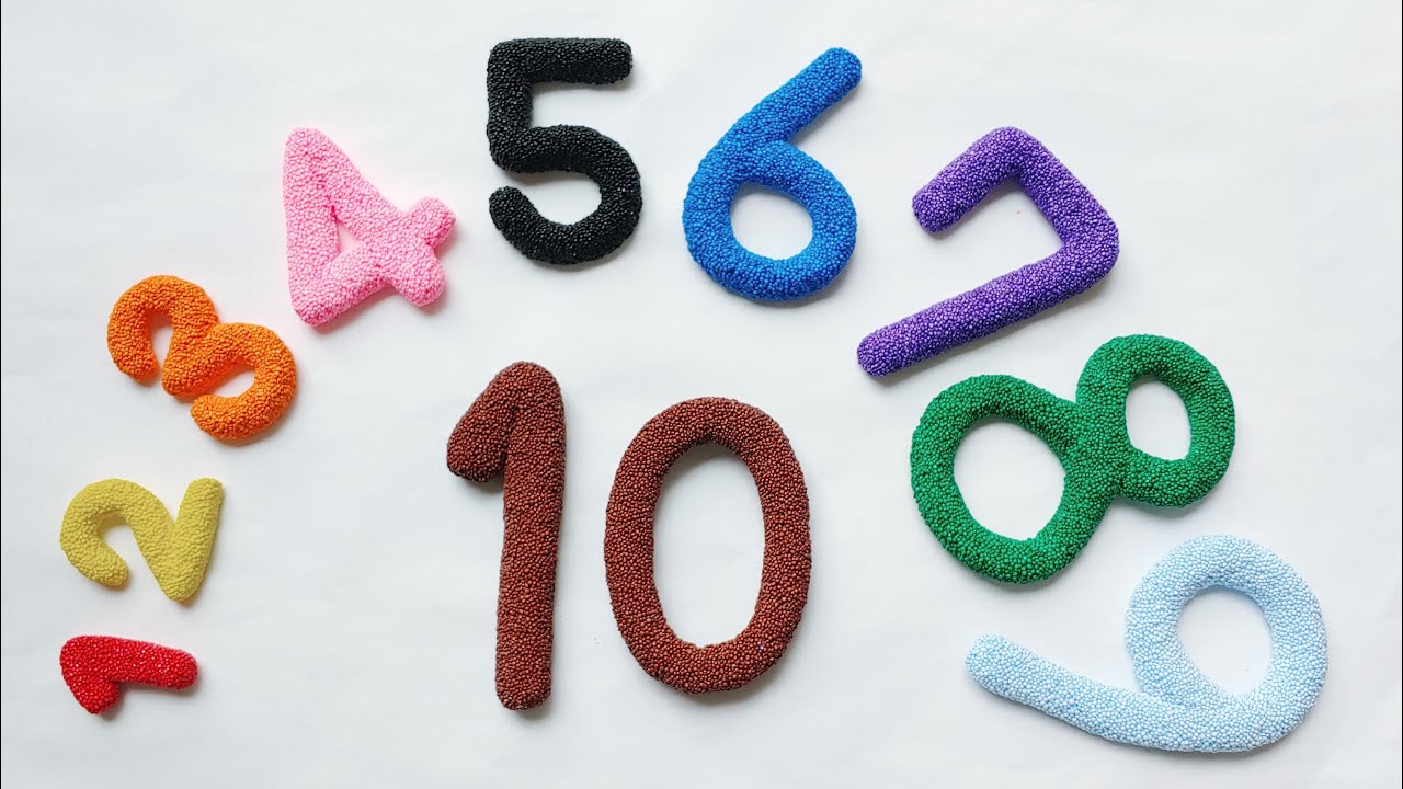 색깔 폼클레이를 모아 모아  점 점 커지는 숫자만들기 | 반대로세어보기| make numbers from clay