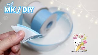 Новогодние бантики канзаши ❄ Искристая СНЕЖИНКА 🥶 МК Diy bow winter Cobeads.com