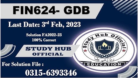 FIN624 GDB Solution Fall 2023, FIN624 GDB Solution Fall 2022, FIN624 GDB Solution, FIN624 GDB