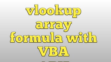 vlookup array formula with VBA