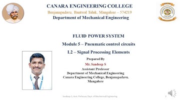 VTU Fluid Power System 17ME72 M5 L2 Signal Processing Elements