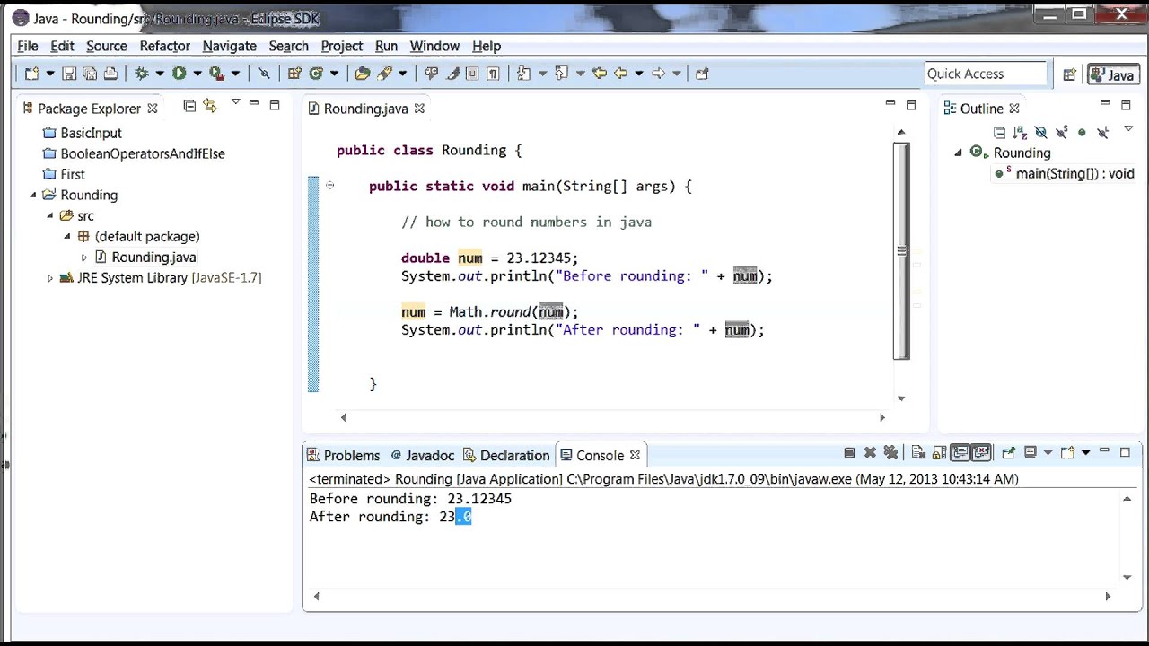 math rounding in java