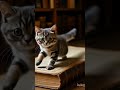 Cute little cat moving on a book 😱 #cat #fypシ #lucu #shorts