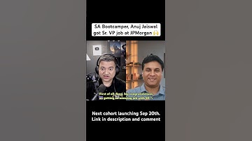 SA Bootcamper Anuj got Sr. VP of Cloud Job at JPMorgan #aws #interview