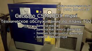 Техническое обслуживание винтового компрессора CECCATO  CSM10  по плану ТО-A (2000 моточасов)